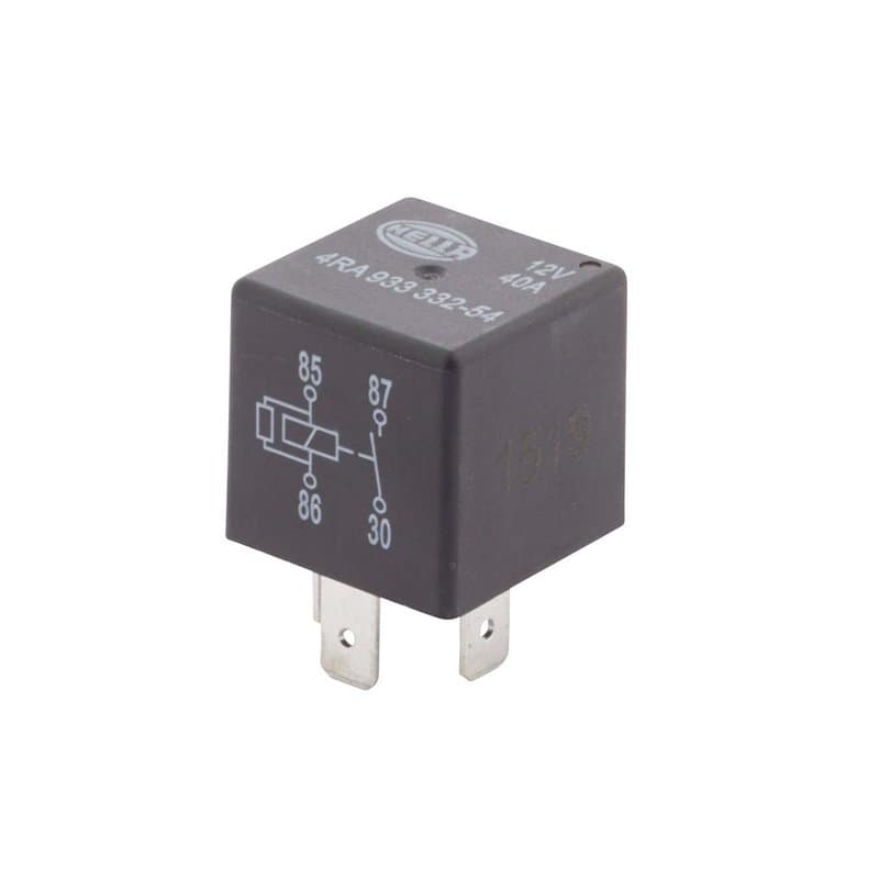 HELLA Relais, courant de travail - 12V - 4pôle - Schéma de câblage: S2 - Fiche: B - Relais à courant de travail - 4RA 933 332-54
