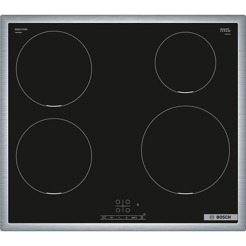 BOSCH PIE645BB5E Série 4 Plaque de cuisson à induction, autonome, vitrocéramique, 60 cm de large, TouchSelet, PowerBoost, ReStar
