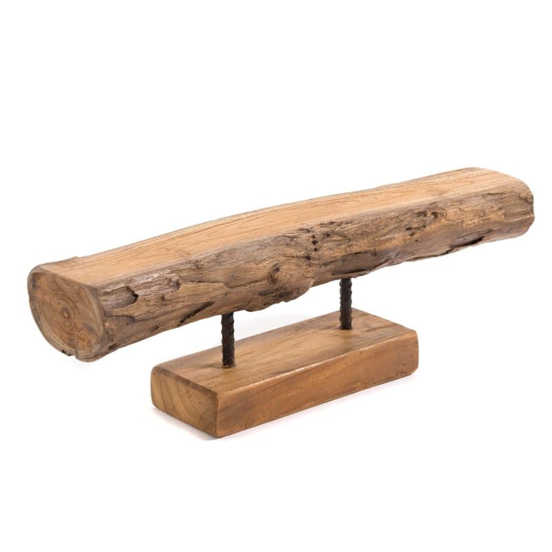 DESIGN DELIGHTS Chandelier Lumio | Acajou, 62x17x10 cm (LxHxP) | Bougeoir Rustique, Tableau pour Bougies, Sculpture en Bois, Tro