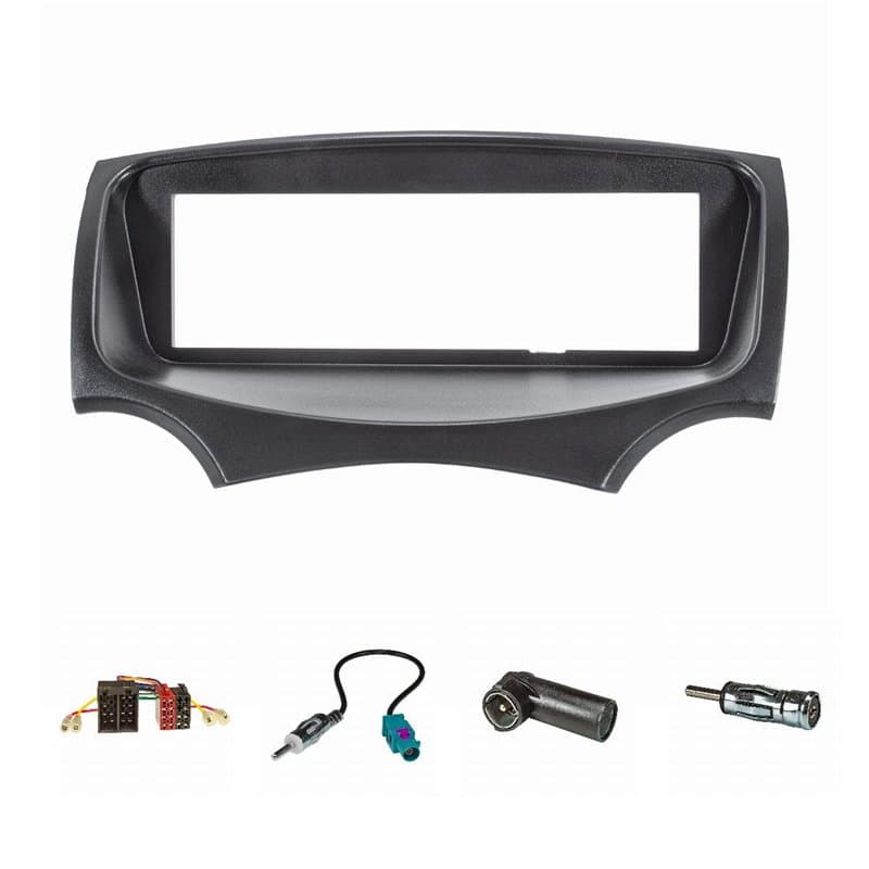 tomzz Audio 2415-051 Cadre de Radio Compatible avec Ford KA RU8 année 2009-2017 Noir avec Adaptateur Radio ISO Fakra Adaptateur