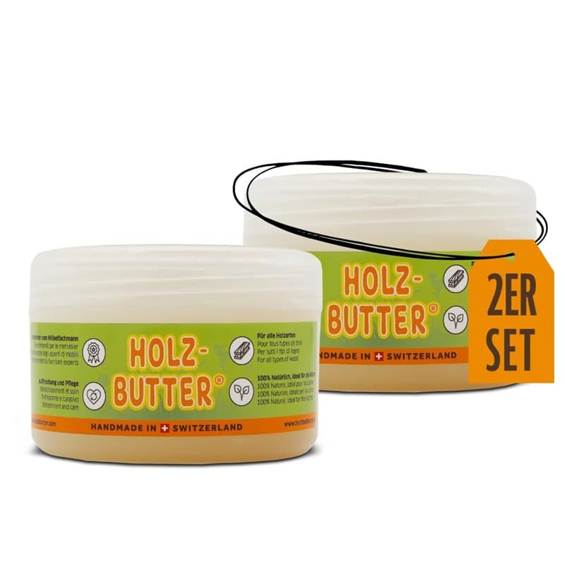 Renuwell Beurre de bois 2 x 250 ml – Soin intensif pour tous les types de bois, entretien des meubles, ingrédients 100% naturels