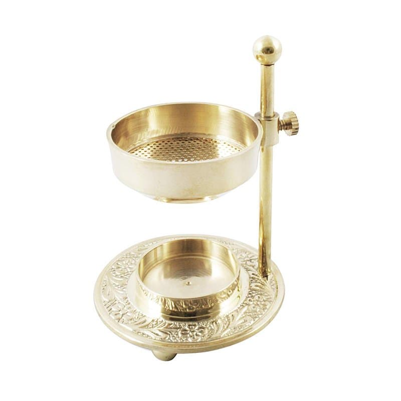 NKLaus encensoir Laiton doré brûleur d'encens réglable Bougie à Chauffe-Plat encens 2206