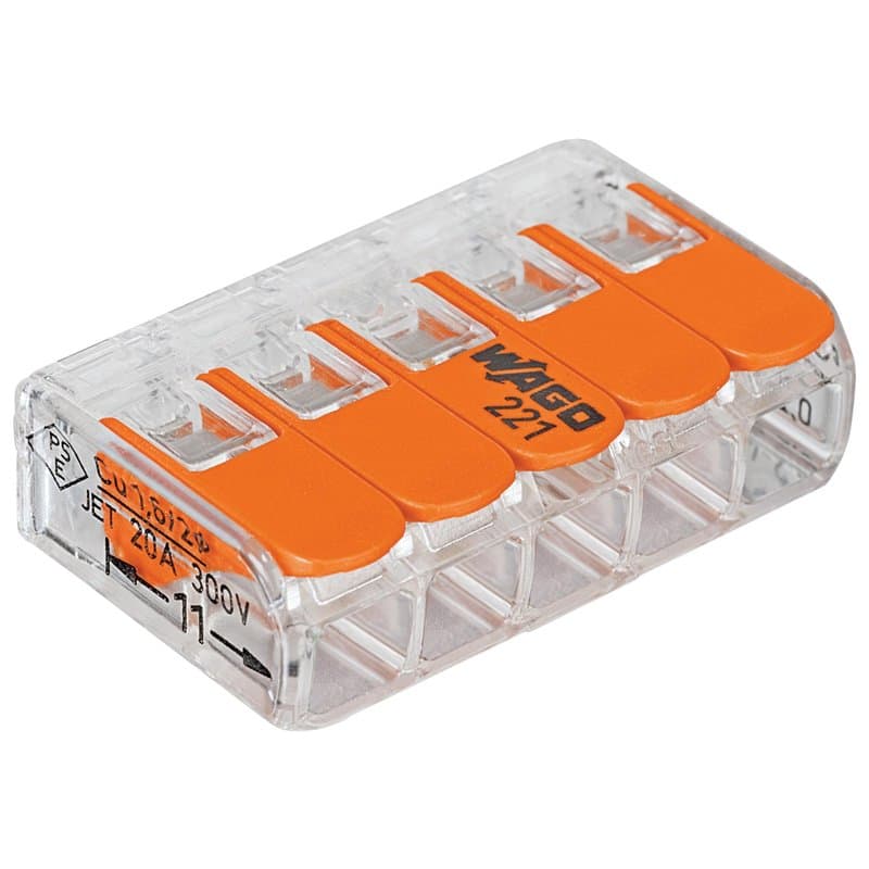 5x Wago Clamp 221-415 32A 450V Terminal de connexion 5-pôle Avec levier