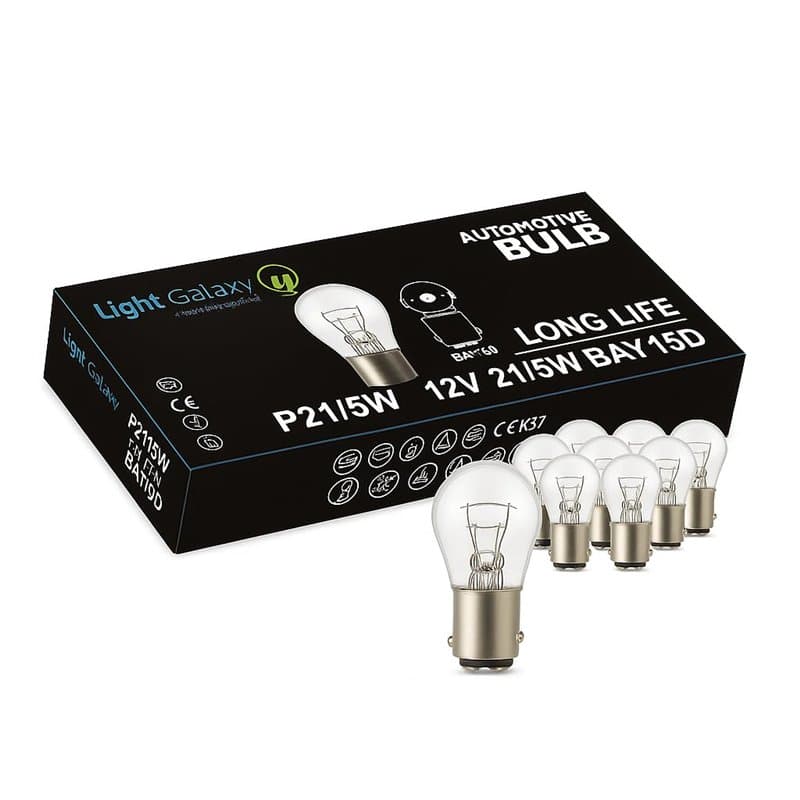 Light Galaxy ... Ihr Lichtlieferant Lot de 10 ampoules P21 5 W BAY15d 12 V 21 5 W pour feu arrière de voiture, feu stop, feux de