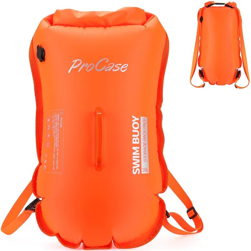 Procase Bouée de Sécurité Eau Libre, Grande Bouée de Natation, 35 L Volume pour Garder Vos Affaires au Sec, Entraînement en Tout