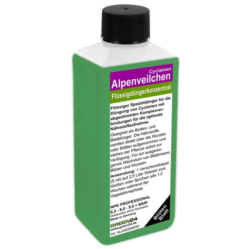 GREEN24 Engrais Liquide NPK pour Cyclamen, Racine sol et Foliaire, 250 ml