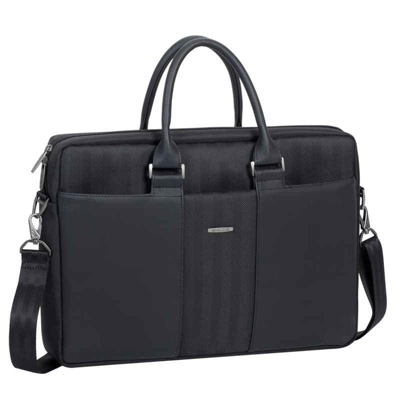 Rivacase 8135 Sacoche en Simili Cuir pour Ordinateur Portable 15,6" Noir