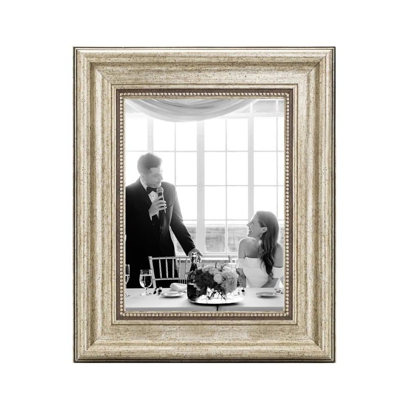 CABBEL Cadre photo 13 x 18 cm, argenté, style baroque, vintage, pour posters, photos et certificats, avec verre acrylique incass