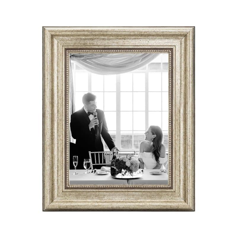 CABBEL Cadre photo 18 x 24 cm, argenté, style baroque, vintage, pour posters, photos et certificats, avec verre acrylique incass