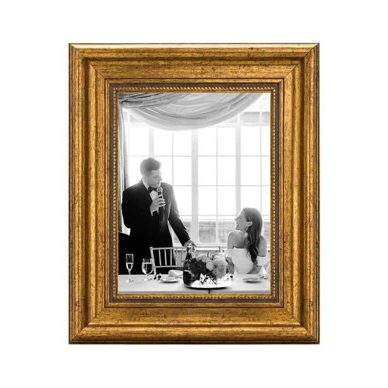 CABBEL Cadre photo 15 x 21 cm, doré, style baroque, vintage, pour posters, photos et certificats, avec verre acrylique incassabl