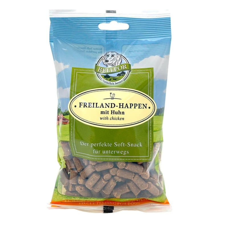Bellfor Soft-Snacks friandises saines sans céréales pour Chiens 200 g - Idéales pour l'entraînement, avec Le goût de Poulet