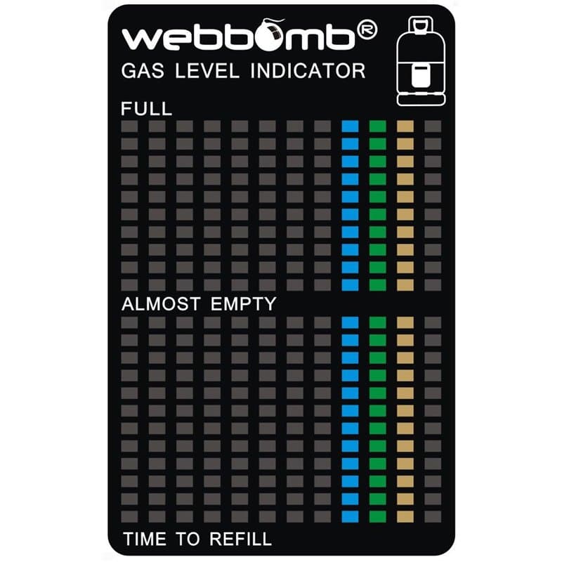 webbomb® Indicateur de niveau de gaz - Indicateur de niveau de remplissage pour barbecue à gaz, bonbonne de gaz, réchaud à gaz p