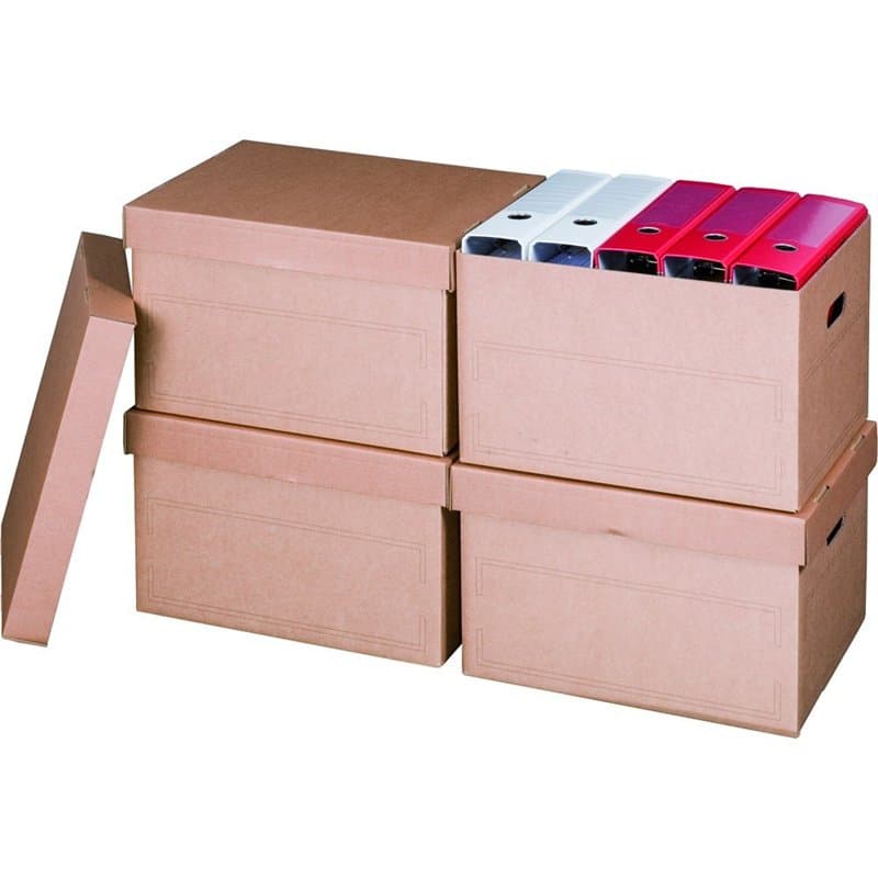 Lot de 10 boîtes d'archivage avec fond et couvercle pour classeurs A4