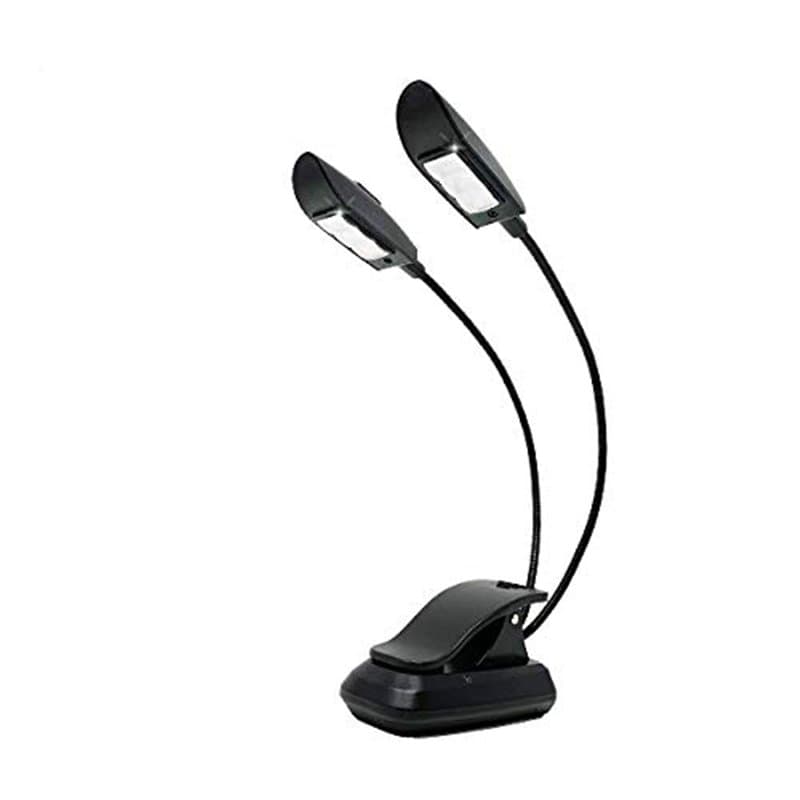 Infitronic IN3LED2NL - Lampe de Pupitre à 6 LED Pour Lecture, Partitions et Livres - Lampe à Pince - Noir