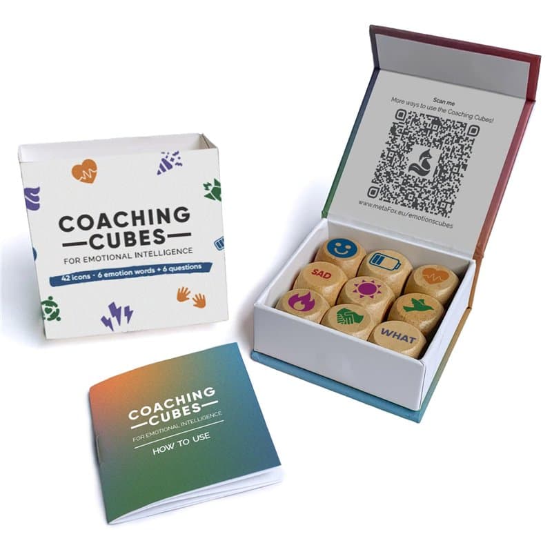 metaFox Cubes de coaching pour l'intelligence émotionnelle – 9 cubes avec des questions de coaching pour l'émotion, le développe