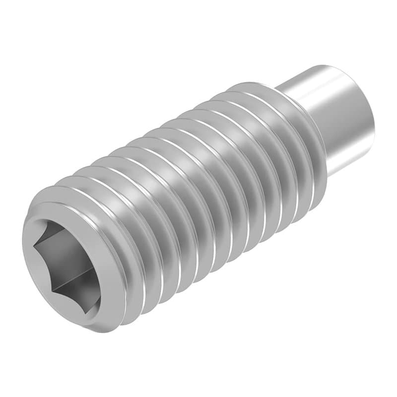 SECCARO Lot de 20 vis sans tête avec six pans creux et tenon M5 x 12 mm, acier inoxydable V2A VA A2, DIN 915 / ISO 4028