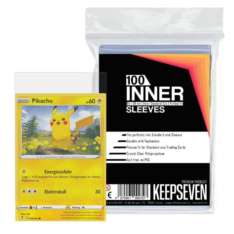 KEEPSEVEN® Exact Fit Manchons intérieurs, Protège Carte | Double Sleeving Clear Cartes | MTG Magic, Pokémon, Flesh and Blood, Ma
