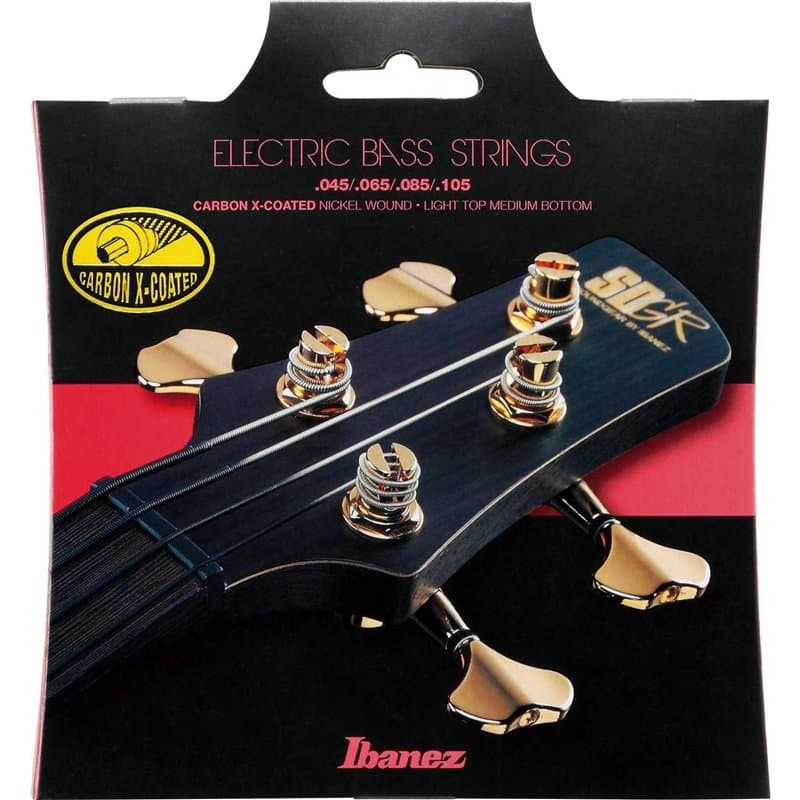 Ibanez IEBS4XC Jeu de cordes pour basse électrique, 4 cordes/Light pour les aigus, Medium pour les graves, revêtement Carbon X