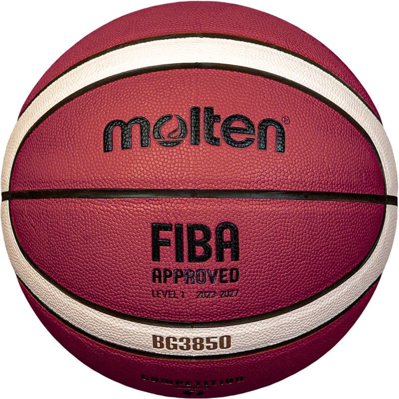 Molten Ballon d'entraînement Basketball B6G3850 Top, Cuir synthétique, 12 Champs, Taille 6