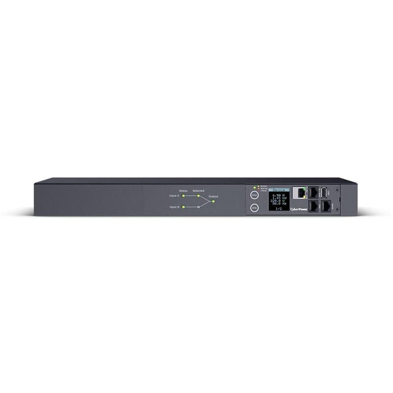 Cyberpower PDU44005 Interrupteur de Transfert Automatique à Commutation à Banque Unique (ATS) 16 A, 8 x C13 + 2 x C19
