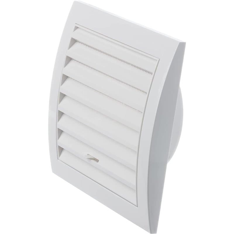 LIRAST Ø 100mm Blanche Réglable Grille de Ventilation en Plastique - Grill D'aération avec Moustiquaire