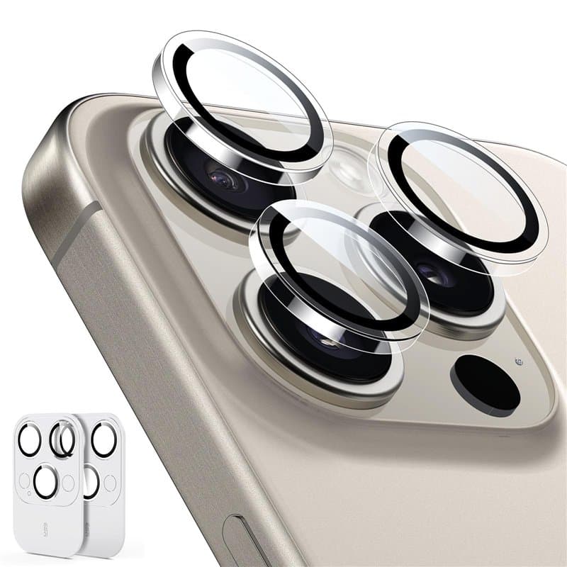 ESR Protection Objectif Caméra pour iPhone 15 Pro Max/15 Pro/14 Pro Max/14 Pro, Protecteurs Individuels HD Robustes, Anti Rayure