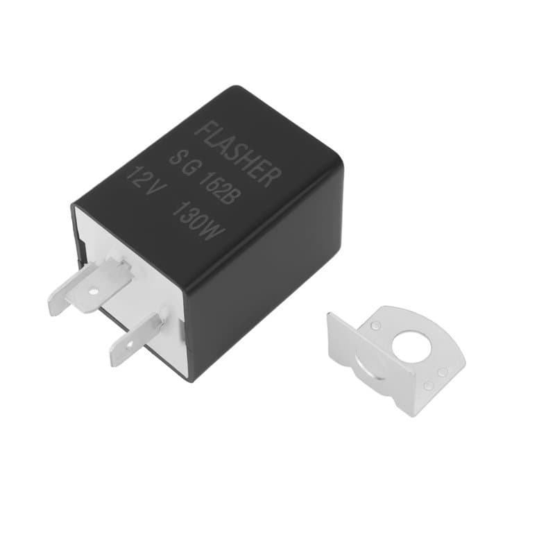OTOTEC Relais électronique Clignotant 12 V à 3 Broches avec Dossier en Métal Amovible Indicateur LED Relais Clignotant Clignotan