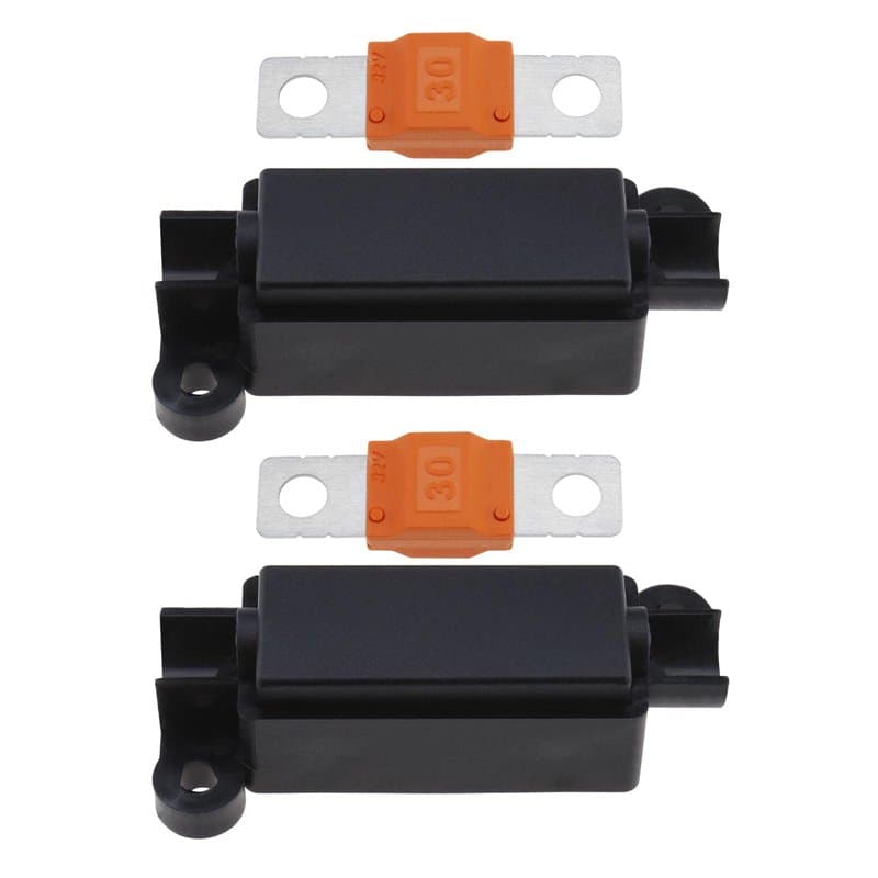 Lot de 2 porte-fusibles Midi et 2 fusibles Midi 30 A pour voitures, camions, véhicules de construction, machines agricoles, auto