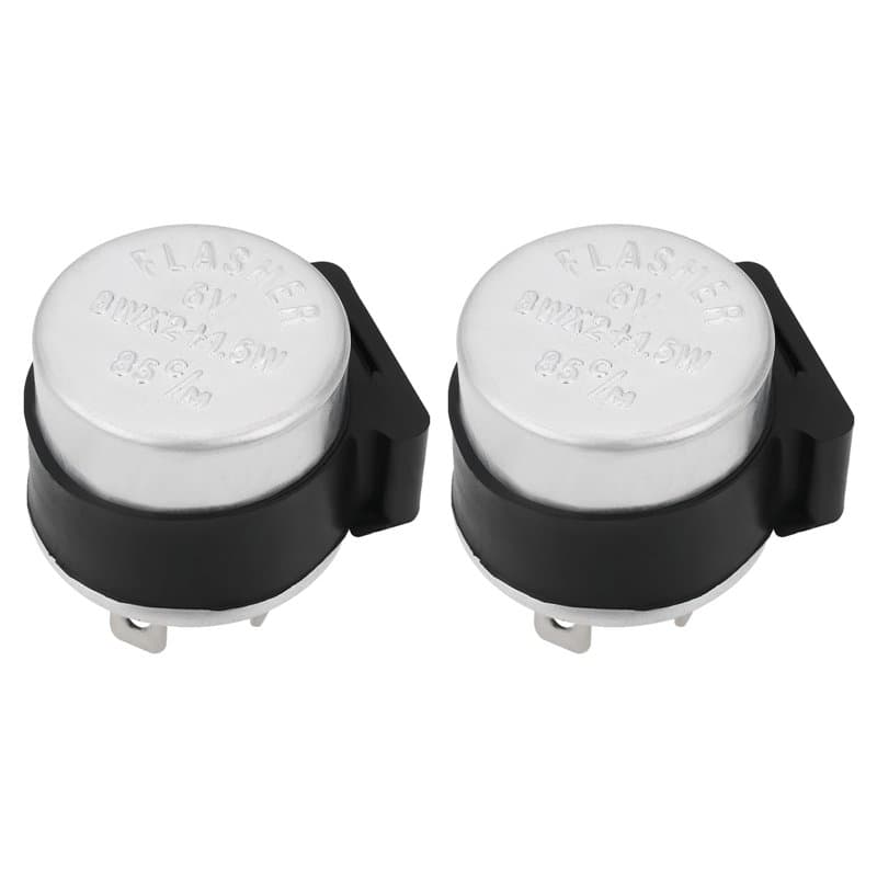 YINETTECH Lot de 2 Relais Clignotants à 2 Broches pour Moto 6 V avec Couvercle 18-23 W Compatible avec La Plupart des Motos Et V