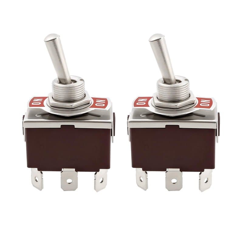 YINETTECH 2pcs Interrupteurs à Bascule à 6 Broches 250 VCA 15 A - 125 VCA 20 A Bipolaire à Double Sens 2 Positions à Verrouillag