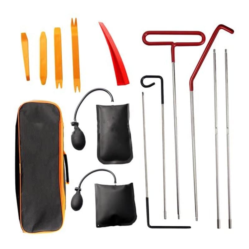 Tiamu 14 Pcs Trousse À Outils D'ouverture d'urgence pour Portes De Voiture, Air Wedge Sac Pompe, Sac De Rangement À Cale À Air L