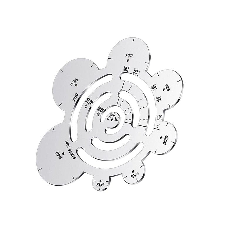 Ocnvlia Cercle Rond de RèGle de Coupe D'Angle en MéTal D'Outils de Coupe en Cuir pour des Projets en Cuir de Dessin de Travail d