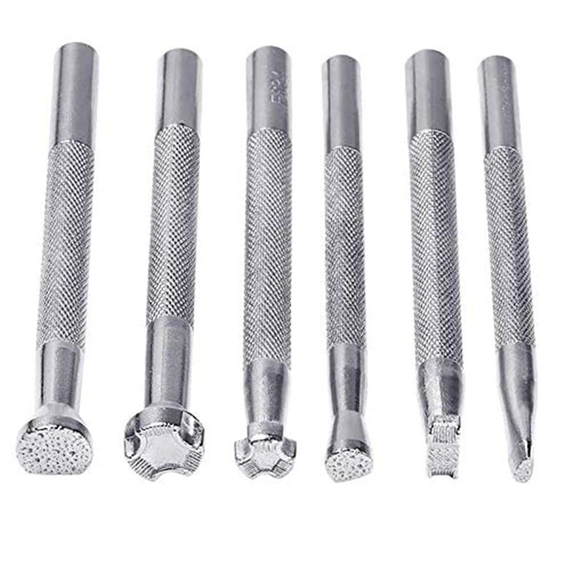 YEHEI 6 PièCes SéRies en Cuir Estampage Outils en Cuir de Travail Selle Faire des Timbres Ensemble SpéCial Forme Timbre PoinçOn