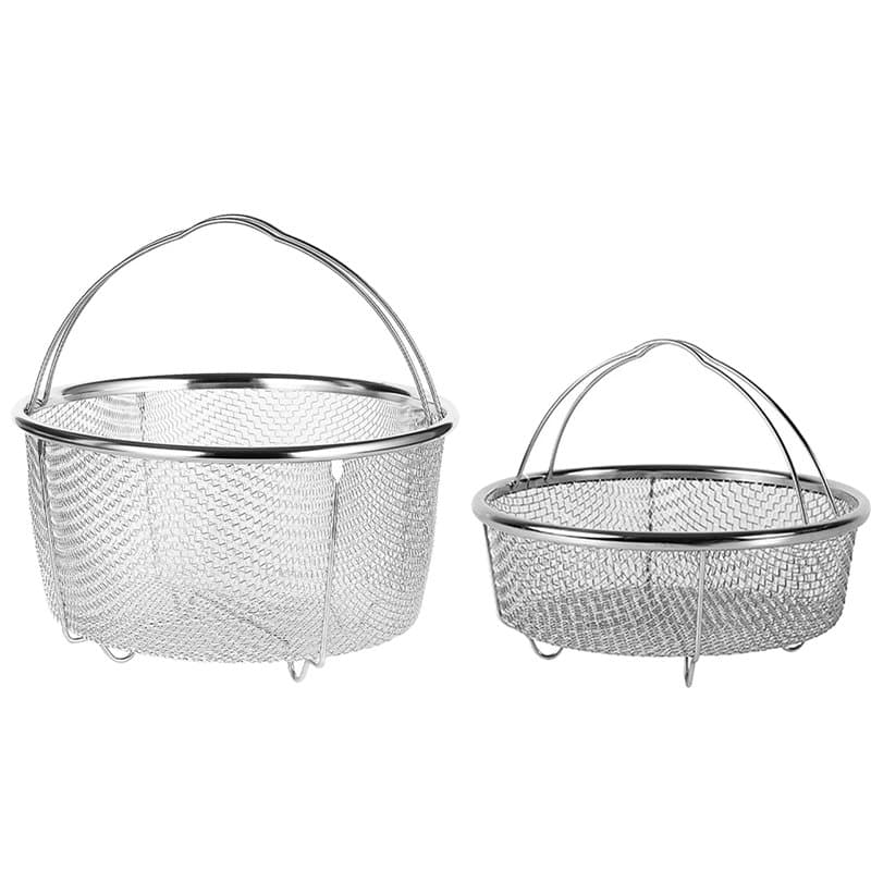 Juwacoo 2 Pcs Panier Vapeur en Maille, paniers cuit-Vapeur avec Poignées Pliantes, Panier pour friteuse Panier Cuisson Vapeur, p