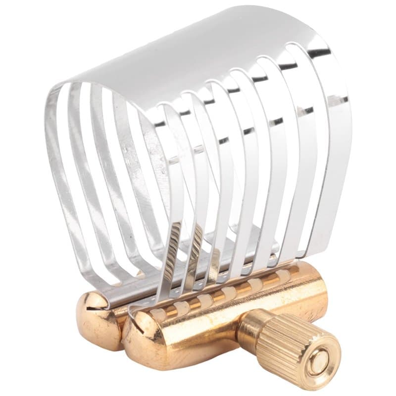 CosyCaya 1 pince pour saxophone ténor - Accessoire de ligature pour saxophone - Ligature dorée et argentée