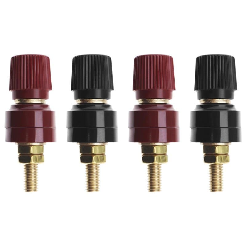 ECSiNG Lot de 4 bornes de reliure 333 type M6 en laiton 0 V-380 V 200 A Filetage M6 pour machine à souder électrique, camion, vo