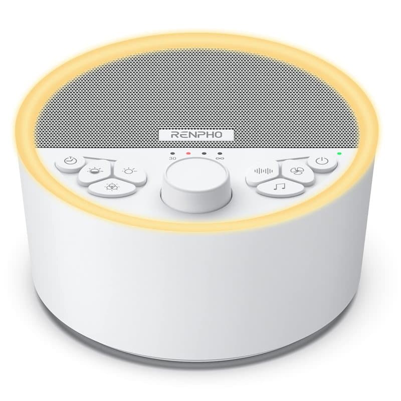 RENPHO Machine à bruit blanc, Appareil de Sommeil à Bruit Blanc Portable, White Noise Machine avec 29 Sons, Fonction de Mémoire,