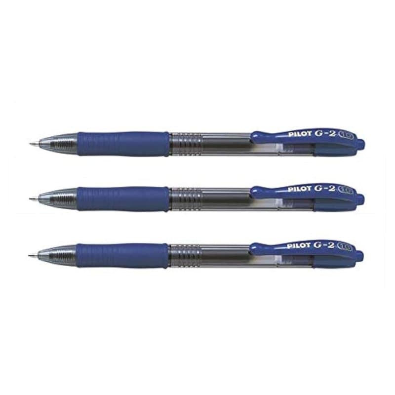 PILOT Lot de 3 Stylos Roller encre Gel G2 10 Pointe Large 1 mm Bleu