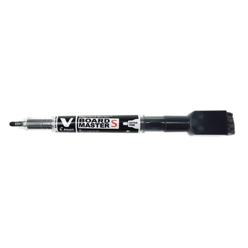 Pilot V-Board Master S 3,5 mm Pointe extra fine marqueur pour tableau blanc avec effaceur – Noir