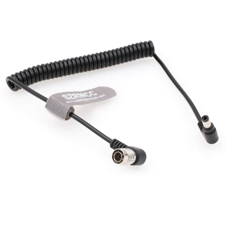 SZRMCC DC 2.5mm à Angle Droit Hirose 4 Broches câble d'alimentation enroulé mâle pour appareils sonores 688644633 Zoom F4 F8 Zax