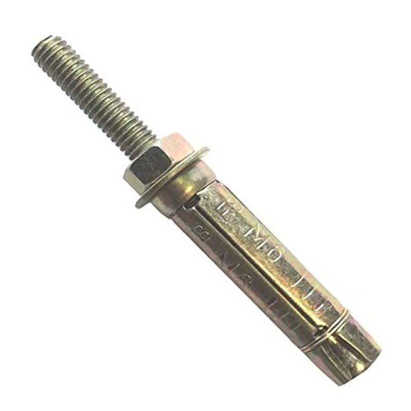 Bulk Hardware BH03965 Ancrage dévissé à boulon / tête hexagonale en Acier plaqué au zinc, Set de 2 Pièces