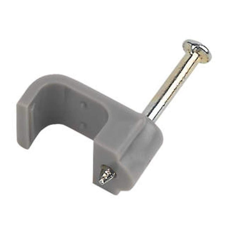 Merriway BH04896 Lot de 50 Pinces à câble Plat Gris Double et Terre 1,5 mm