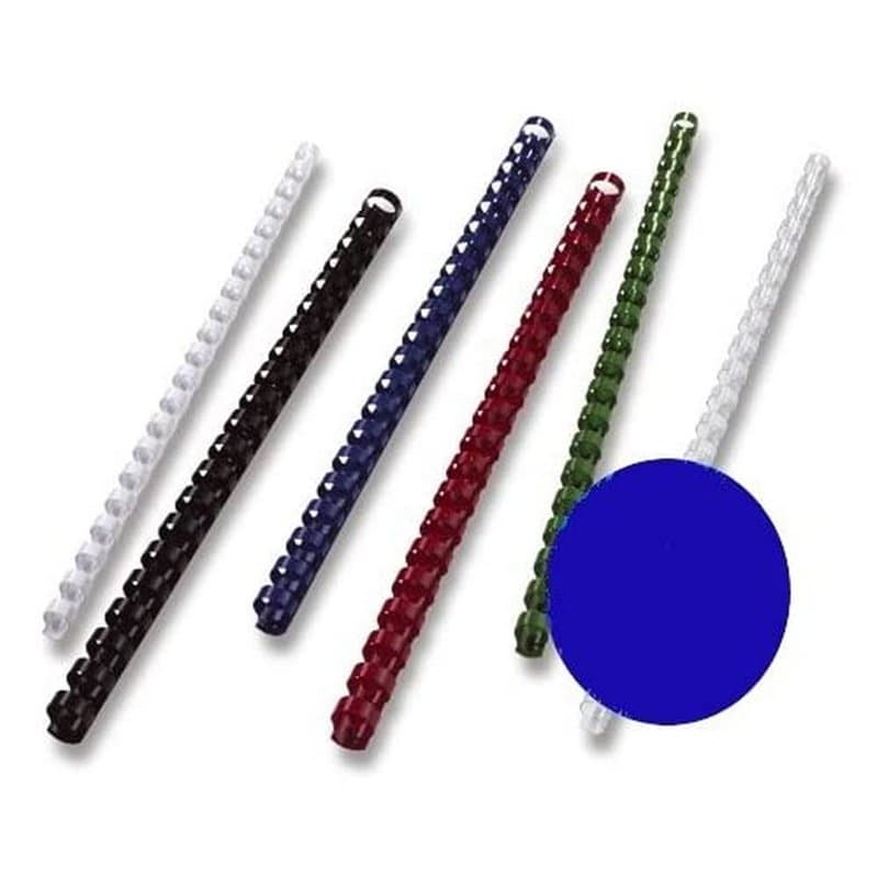 GBC estamper /-relieuse pour spirales de reliure en plastique 21 anneaux-format a4 6 mm-bleu-lot de 100