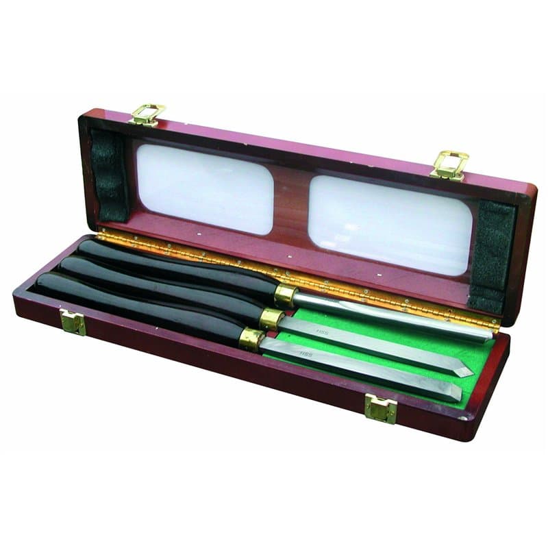 Outifrance - Coffret de 3 outils de tourneur manche bois pro
