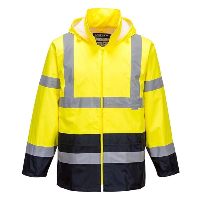 Portwest Veste de pluie Hi-Vis bicolore, Couleur: Jaune/Marine, Taille: XL, H443YNRXL