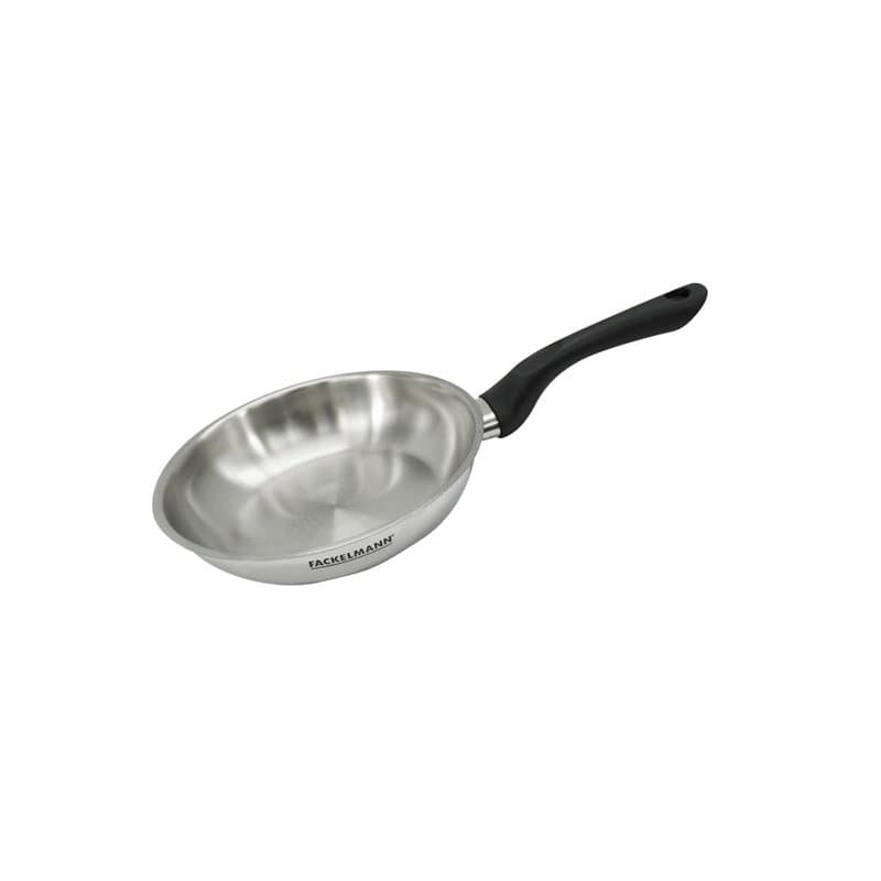 Fackelmann 681851 Poêle 20 cm en inox, Poêle de cuisson, Poêle tous feux, Poêle induction, Poêle sans PFAS, Acier inoxydable 18/