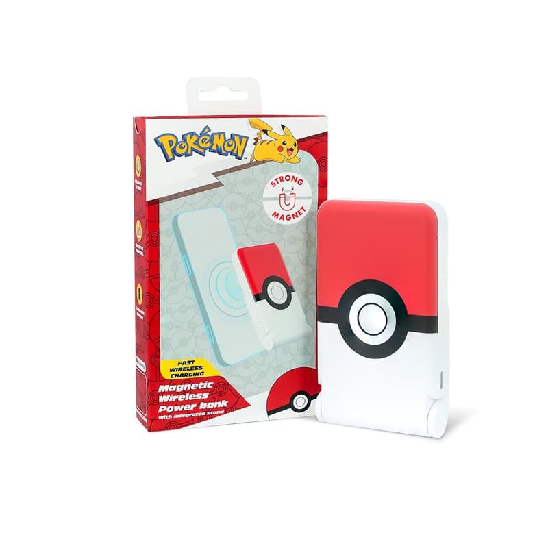 OTL Technologies PK1186 Chargeur de Banque d'alimentation magnétique sans Fil Pokemon Poke Ball 5000 mAh avec Support intégré