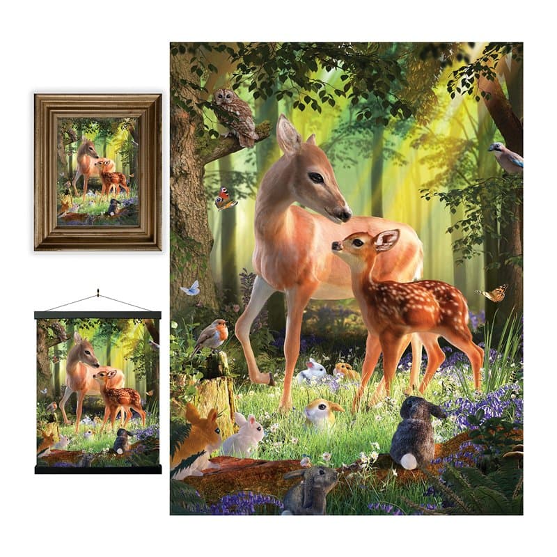 3D LiveLife Affiche Murales Lenticulaires Cerf à l'Aube de Deluxebase. Poster Faune 3D sans Cadre. Décoration Murale Parfaite. O