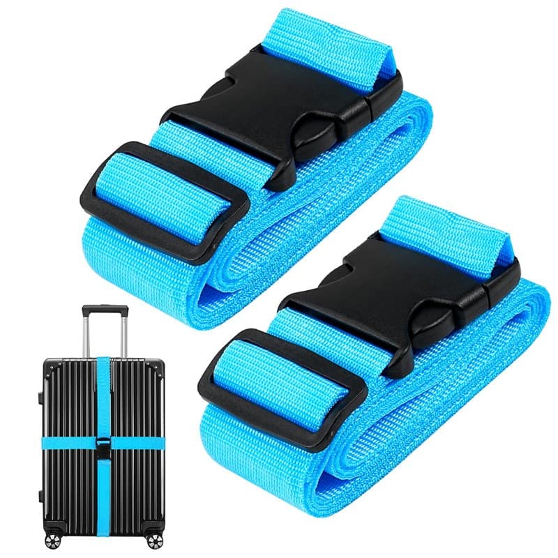 TRIXES Lot de 2 Sangle de Bagage, Ceinture de Bagage réglable Sangle de Bagage de Voyage Sangle de Valise Voyage en Mouvement (B