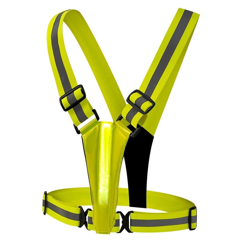 TRIXES Gilet Haute visibilité réglable Unisexe à LED - Harnais de sécurité réfléchissant - Jaune Fluo
